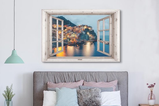 Peinture sur toile See Through - Italie - Mer - 180x120 cm - Décoration murale XXL