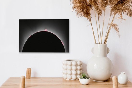 Tableau sur toile Gros plan d'une éclipse solaire - 30x20 cm - Décoration murale