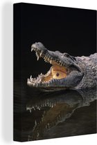 Canvas Schilderij Krokodil - Nijl - Water - 90x120 cm - Wanddecoratie
