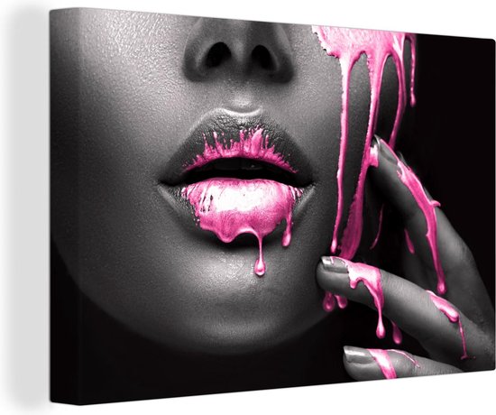 Canvas schilderij - Lippen - op canvas - Canvas - op canvas