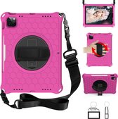 Apple iPad Pro 11 (2018) Hoes - Mobigear - Shockproof Strap Serie - Hard Kunststof Backcover - Zwart /  Roze - Hoes Geschikt Voor Apple iPad Pro 11 (2018)