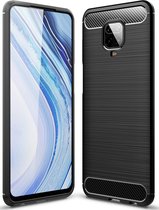 Xiaomi Redmi Note 9S Hoesje - Mobigear - Brushed Slim Serie - TPU Backcover - Zwart - Hoesje Geschikt Voor Xiaomi Redmi Note 9S