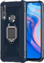 HONOR 9X Hoesje - Mobigear - Armor Ring Serie - TPU Backcover - Blauw - Hoesje Geschikt Voor HONOR 9X