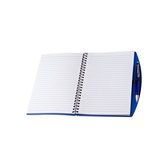 Notitieboekje bright medium - notitieboekje met pen - gelinieerd - A5 - blauw