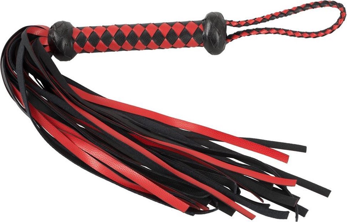 Kunstleren Zweep met Polsband - Rood / Zwart