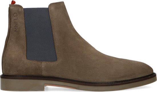 Manfield - Heren - Taupe suède chelsea boots - Maat 42 | bol.com