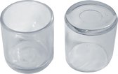 Set van 32 flexibele stoelpootdoppen (omdop, rond, 14 mm, transparant) [O-RO-14-T] [WD1615842683]