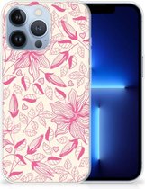 Smartphone hoesje Geschikt voor iPhone 13 Pro Silicone Case Roze Bloemen