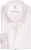 OLYMP No. Six 24/Seven super slim fit overhemd - wit tricot - Strijkvriendelijk - Boordmaat: 37