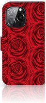 GSM Hoesje iPhone 13 Pro Mobiel Bookcase Red Roses