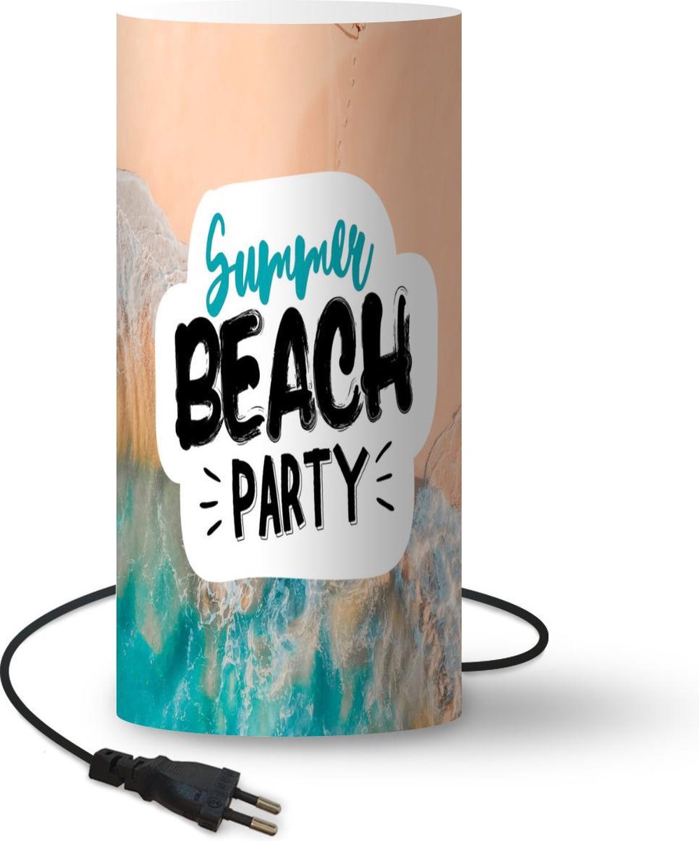 Lamp - Nachtlampje - Tafellamp slaapkamer - Zomer - Strand - Spreuken - 54 cm hoog - Ø24.8 cm - Inclusief LED lamp