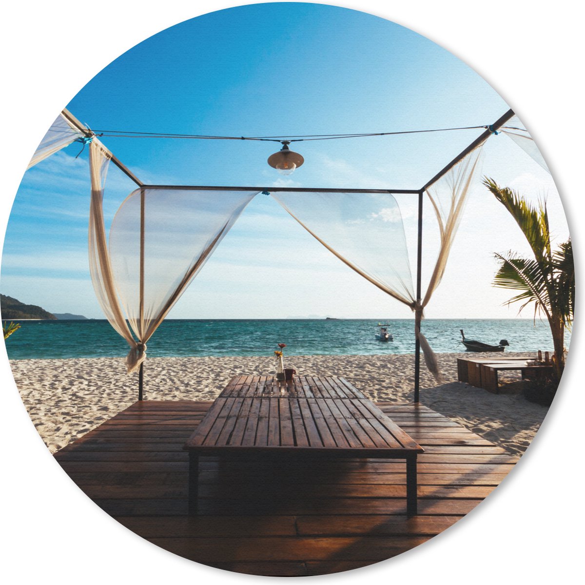 Muismat rond 30x30 cm - Mousepad Strand - Lucht - Zee - Ronde muismatten