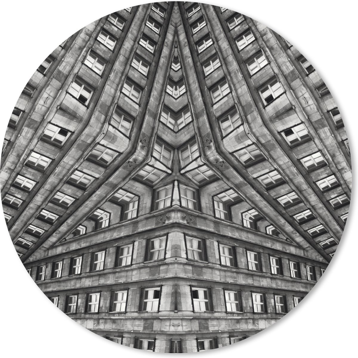 Muismat rond 50x50 cm - Mousepad Kunst - Zwart - Wit - Psychedelisch - Ronde muismatten