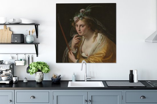 Tableau sur Toile Une Bergère - Peinture de Paulus Moreelse - 90x90 cm - Décoration murale