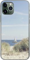 Geschikt voor iPhone 11 Pro hoesje - Noordzee - Duinen - Boot - Siliconen Telefoonhoesje