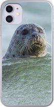 Geschikt voor iPhone 11 hoesje - Noordzee - Zeehond - Water - Siliconen Telefoonhoesje