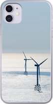 Geschikt voor iPhone 11 hoesje - Noordzee - Windmolen - Zon - Siliconen Telefoonhoesje