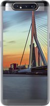Geschikt voor Samsung Galaxy A80 hoesje - Rotterdam - Erasmus - Zonsondergang - Siliconen Telefoonhoesje