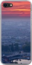 Geschikt voor iPhone 8 hoesje - Rotterdam - Zonsondergang - Roze - Siliconen Telefoonhoesje