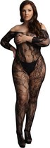 Lace Sleeved Bodystocking - Black - OSX - Maat OSX