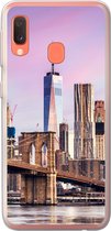 Geschikt voor Samsung Galaxy A20e hoesje - Brooklyn Brug en de skyline van New York - Siliconen Telefoonhoesje