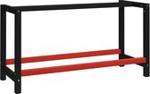 vidaXL Werkbankframe 150x57x79 cm metaal zwart en rood