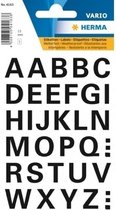 64x Letters plak stickers zwart 15 mm - Stickervellen met alfabet letters zwart - Alfabet