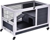 Nancy's Anrev Lake Rabbit Cage - Wit - Firwood, Metaal - 35,43 cm x 20,86 cm x 23,22 cm