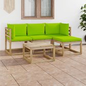 Decoways - 5-delige Loungeset met heldergroene kussens