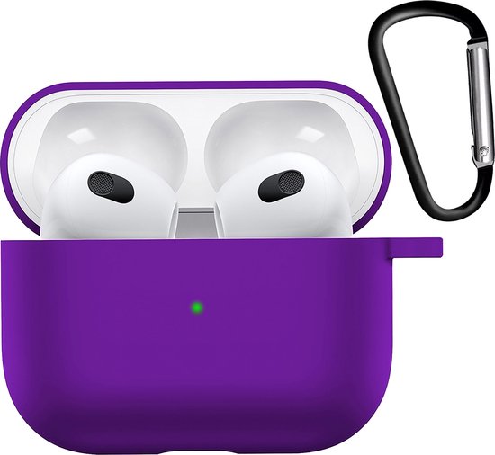 Foto: Hoesje geschikt voor airpods 3 hoesje siliconen case hoes hoesje geschikt voor apple airpods 3 case paars