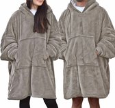 HOMELEVEL Sherpa Hoodie XL Sweatshirt Pullover voor Mannen en Vrouwen Pullover Deken - Taupe