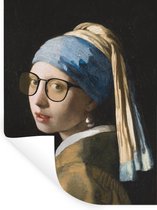 Muurstickers - Sticker Folie - Meisje met de parel - Vermeer - Bril - 60x80 cm - Plakfolie - Muurstickers Kinderkamer - Zelfklevend Behang - Zelfklevend behangpapier - Stickerfolie