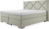 Luxe Boxspring 140x210 Compleet Groen Suite ruiten