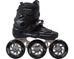 Roces Ego TIF 3x110 Skeelers Volwassenen - 3 Wielen 110mm - Speed Skates / Inline Skates - Zwart Zilver - Maat 41