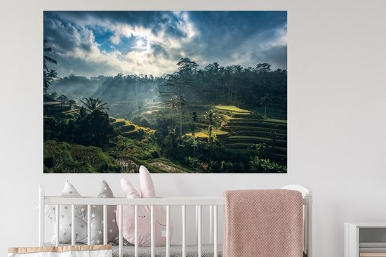 Stickers muraux - Film autocollant - Paysage d'Indonésie - 120x80 cm - Film adhésif - Stickers muraux Chambre d'enfant - Papier peint autocollant - Papier peint autocollant - Film autocollant