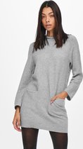 Jacqueline de Yong Jurk Jdybrilliant L/s Hood Dress Knt 15234069 Light Grey Melange Dames Maat - 44