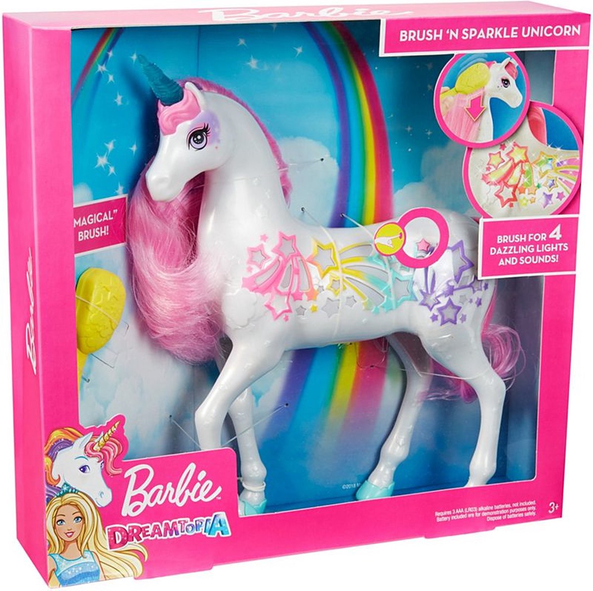 Groot speelgoed Barbie licorne ailes blanches et son 70cm - Barbie