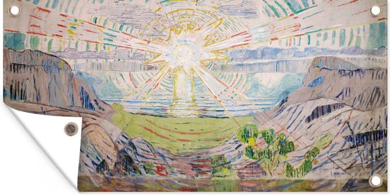 Tuinposter - Tuindoek - Tuinposters buiten - The Sun - Schilderij van Edvard Munch - 120x80 cm - Tuin