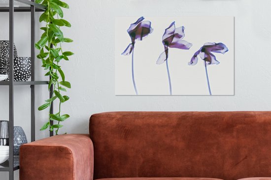 Tableau sur toile Trois Iris - 90x60 cm - Décoration murale