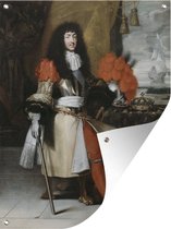 Tuinschilderij Louis XIV king of France after Lefebvre - schilderij van Claude Lefèbvre - 60x80 cm - Tuinposter - Tuindoek - Buitenposter
