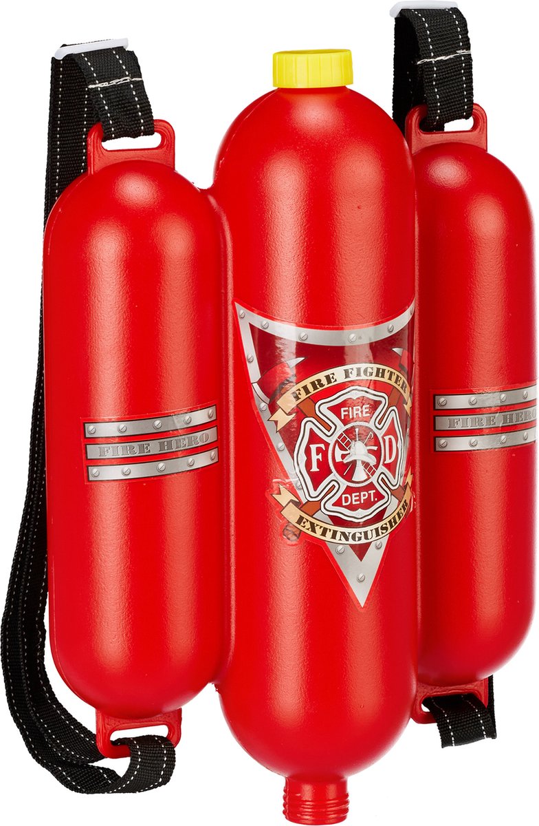 Waterpistool spuit - geel - 32 cm - 2100 ml - met rugzak watertank