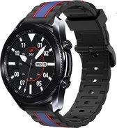 Strap-it Special Edition siliconen bandje geschikt voor Samsung Galaxy Watch 3 45mm / Galaxy Watch 1 46mm / Gear S3 Classic & Frontier - zwart/blauw/rood