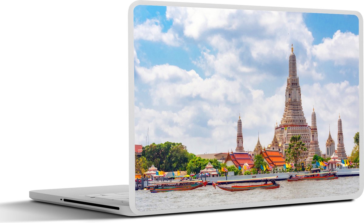 Afbeelding van product SleevesAndCases  Laptop sticker - 14 inch - Wat Arun achter gekleurde daken