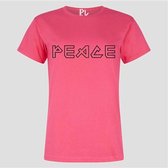 T-SHIRT PEACE HOT PINK (L)