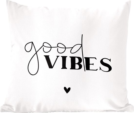 Sierkussen - Proverbes Good Vibes Coeur - Multicolore - 50 Cm X 50 Cm