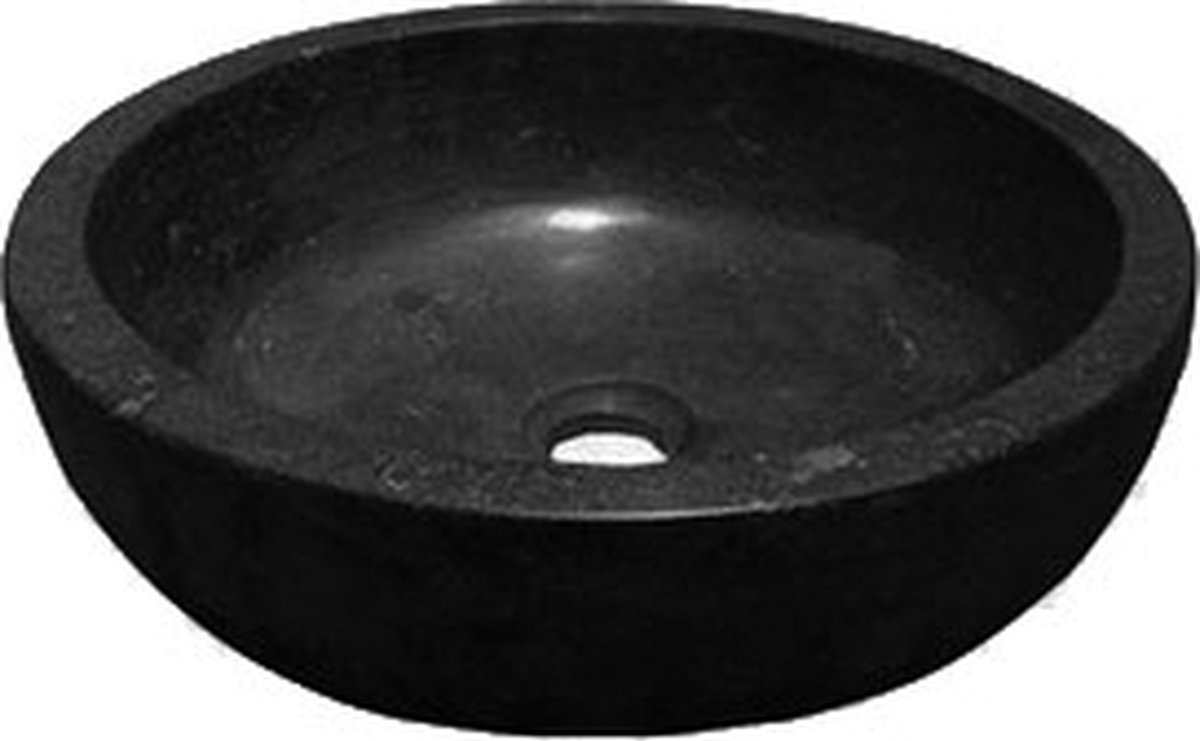 Bally B-Stone Hardstenen Opzetwaskom Natuursteen Rond 40x12cm Antraciet