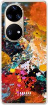 6F hoesje - geschikt voor Huawei P50 Pro -  Transparant TPU Case - Colourful Palette #ffffff