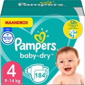 Pampers - Baby Dry - Maat 4 - Maandbox - 184 luiers - Voordeel