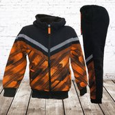 Kinder joggingpak zwart/oranje 375 -s&C-98/104-Joggingpakken en huispakken