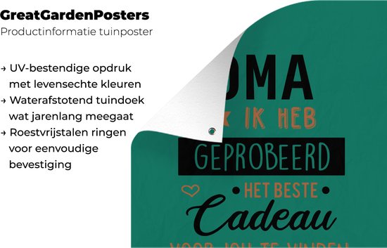 Posters de jardin extérieur Mamie - Citations - Mamie tu m'as déjà - Proverbes - 60x90 cm